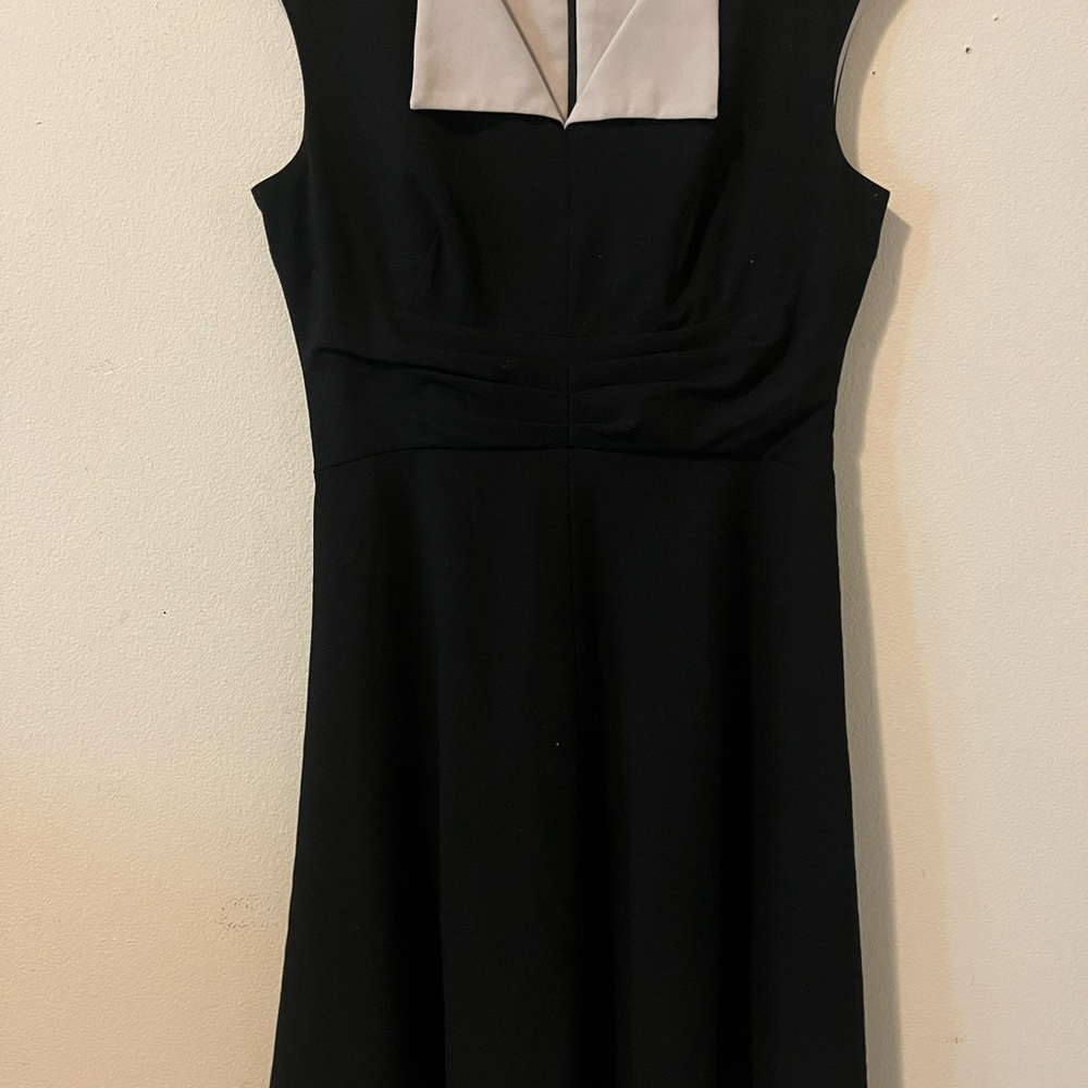 Calvin Klein Black and Cream Midi Dress